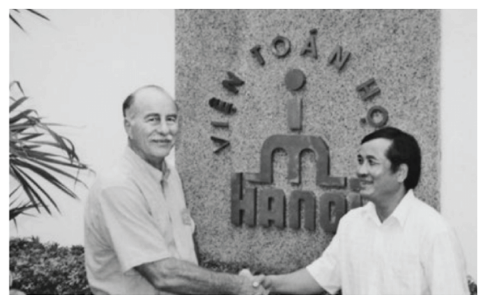 Ted Hill with mathematician Nguyen Van Thu at the University of Hanoi